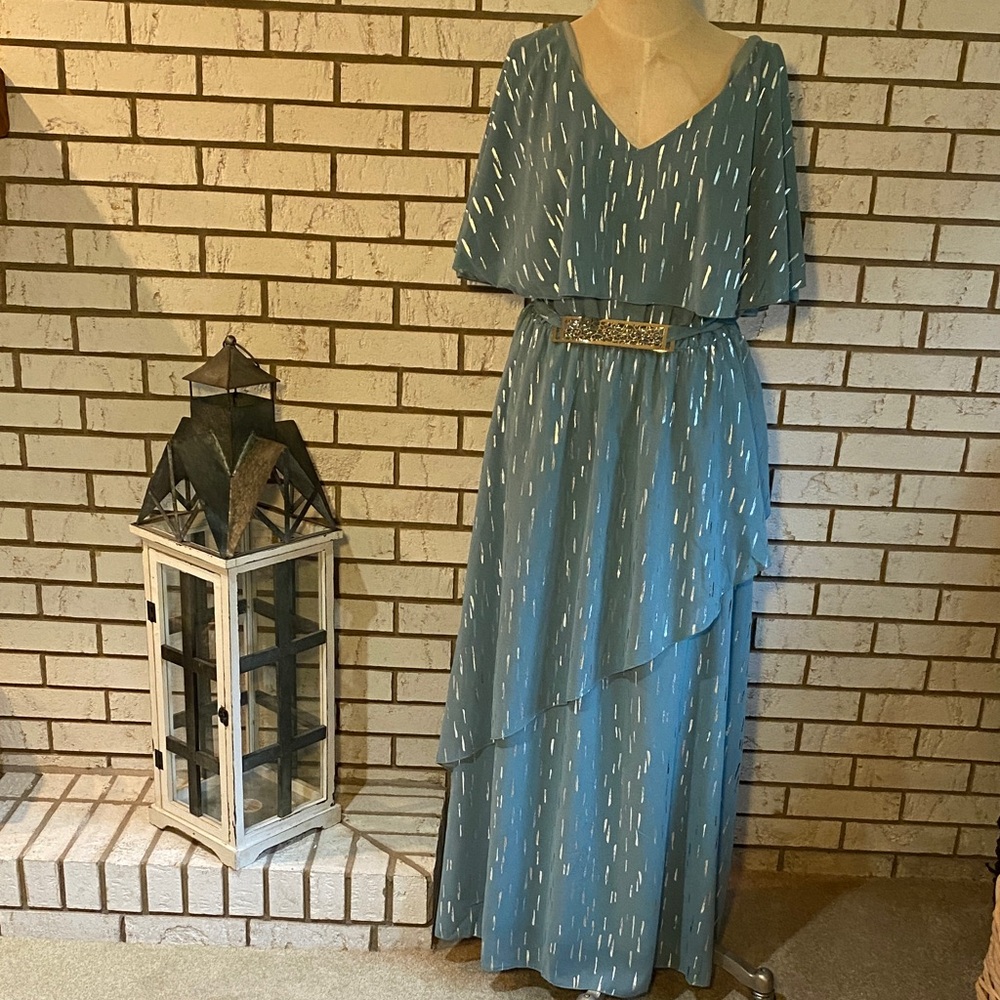 SHEIN Teal Maxi Dress with Belt
